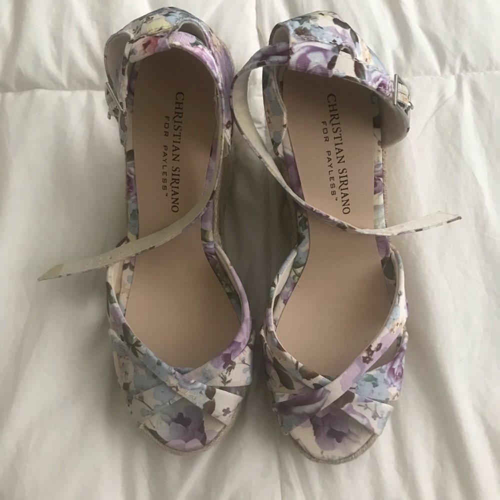 Size 6.5 Floral Wedges from Christian Siriano